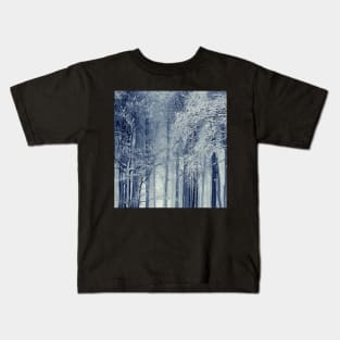 Forest Covered In A Snow, Scandinavian, Nordic, Nature Photography Kids T-Shirt